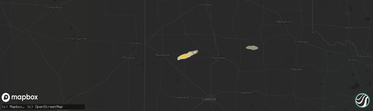 Hail map in Springlake, TX on October 5, 2011