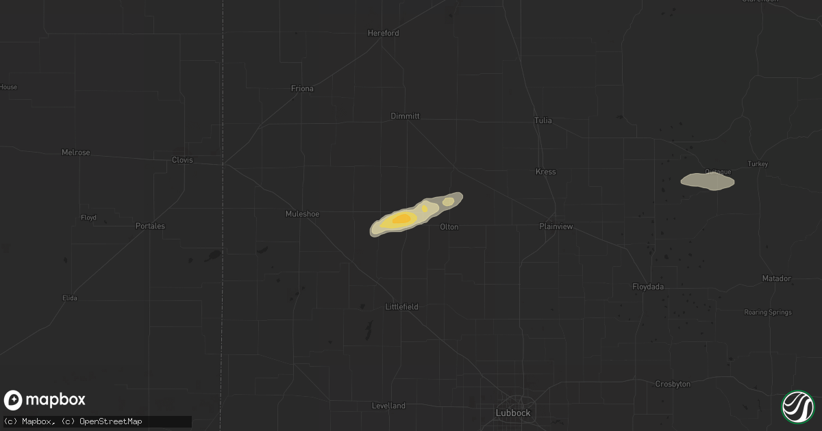 Hail map in Springlake, TX on October 5, 2011