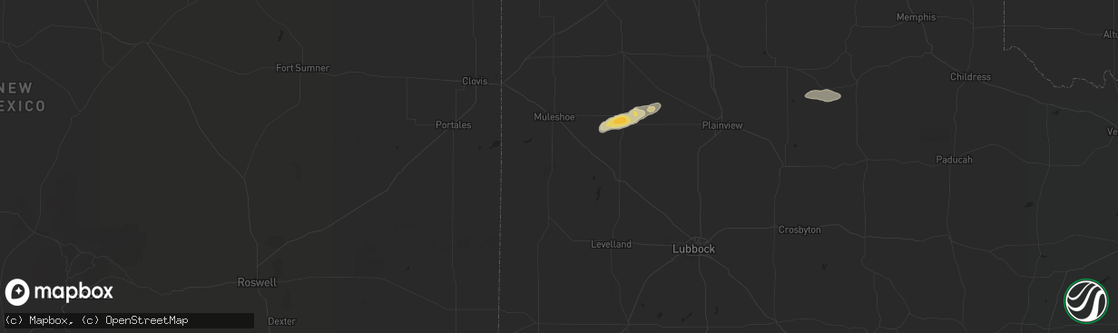 Hail map in Sudan, TX on October 5, 2011