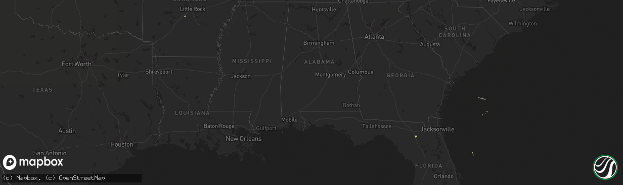 Hail map on October 5, 2012