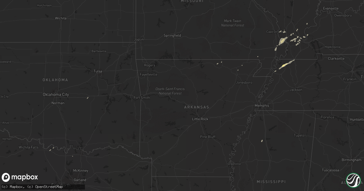 Hail map in Missouri on October 5, 2013