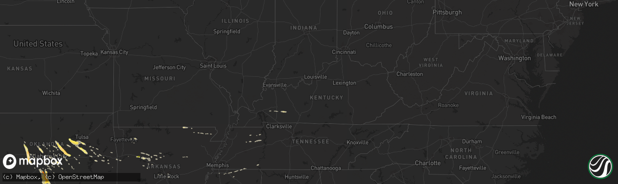 Hail map in Kentucky on October 5, 2014