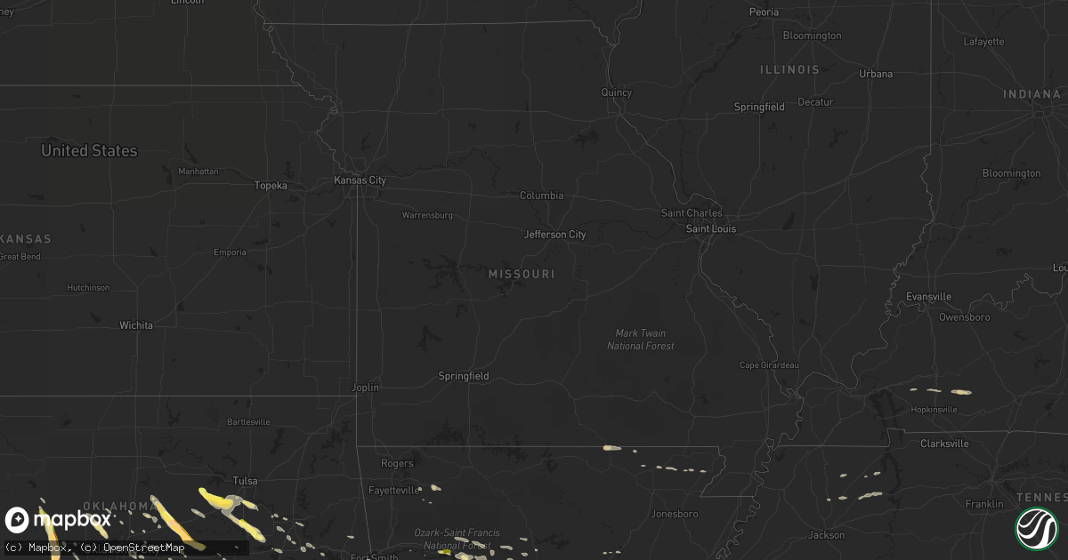 Hail map in Missouri on October 5, 2014