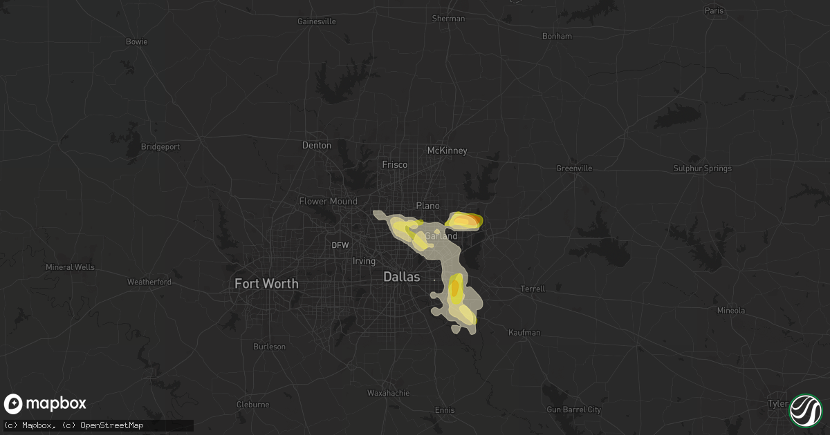Hail map in Richardson, TX on October 5, 2014