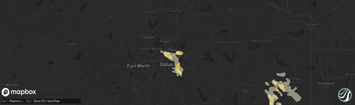 Hail map in Sachse, TX on October 5, 2014