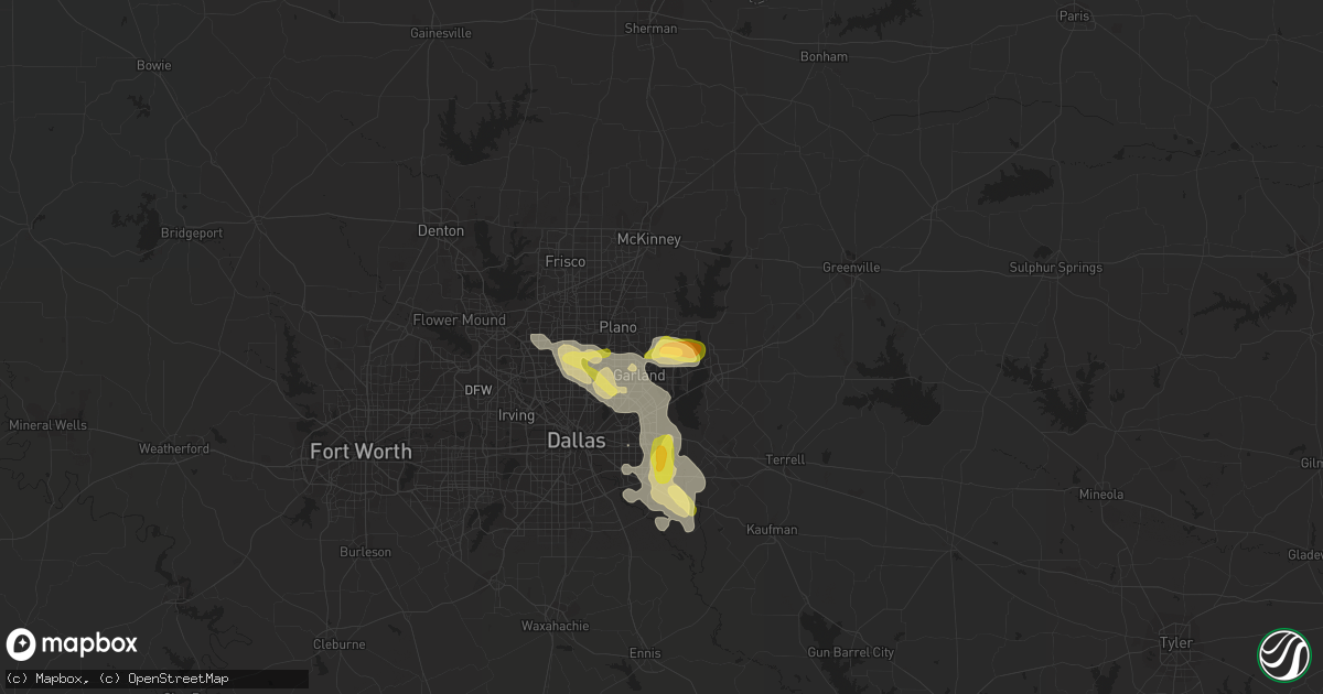 Hail map in Sachse, TX on October 5, 2014