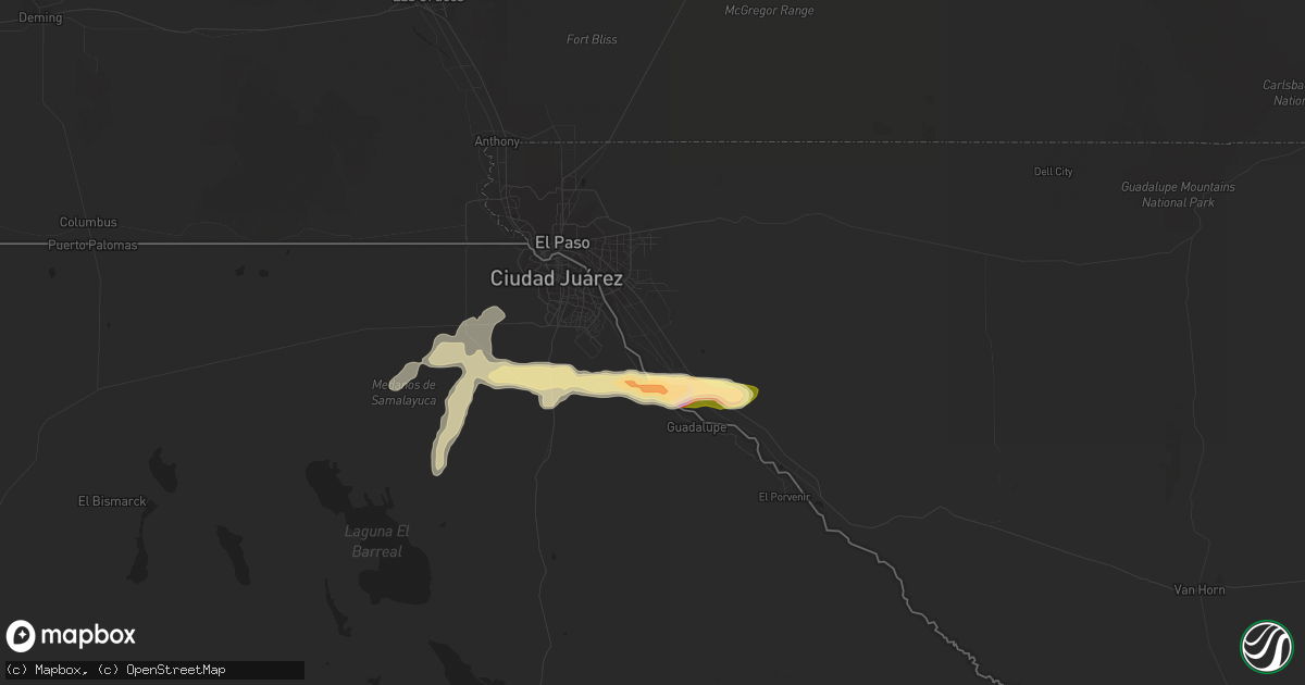 Hail map in Clint, TX on October 5, 2015