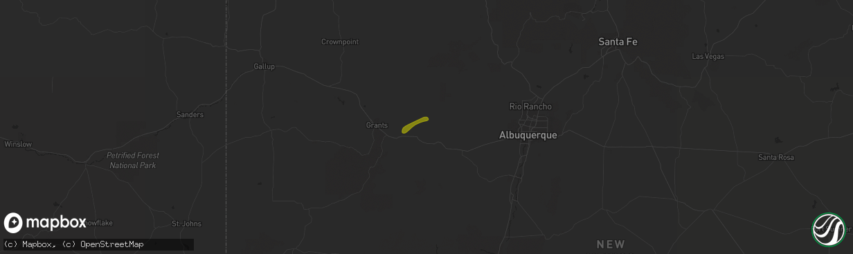 Hail map in Cubero, NM on October 5, 2015