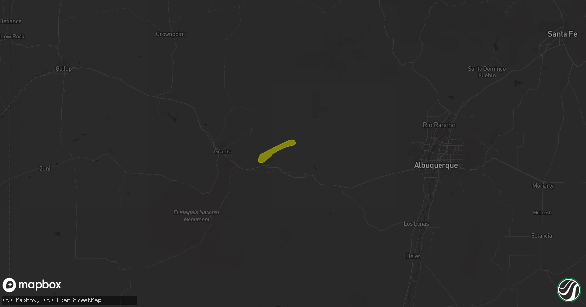 Hail map in Cubero, NM on October 5, 2015