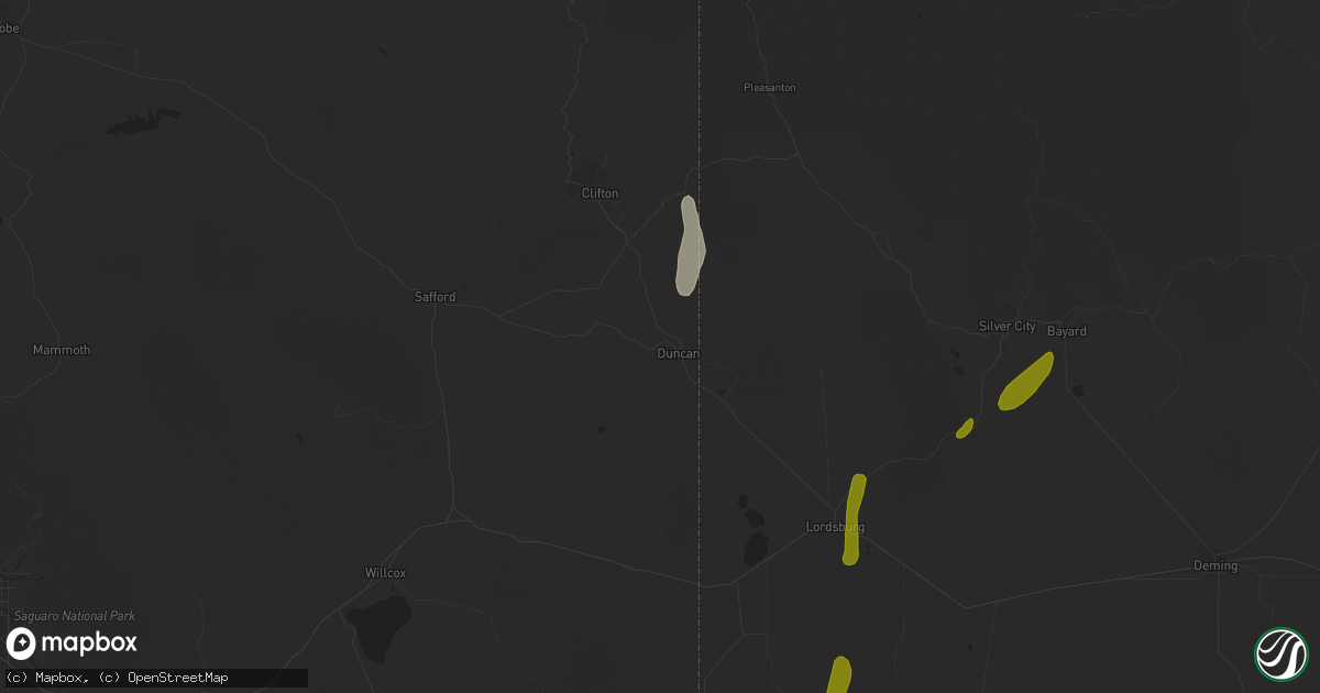 Hail map in Duncan, AZ on October 5, 2015
