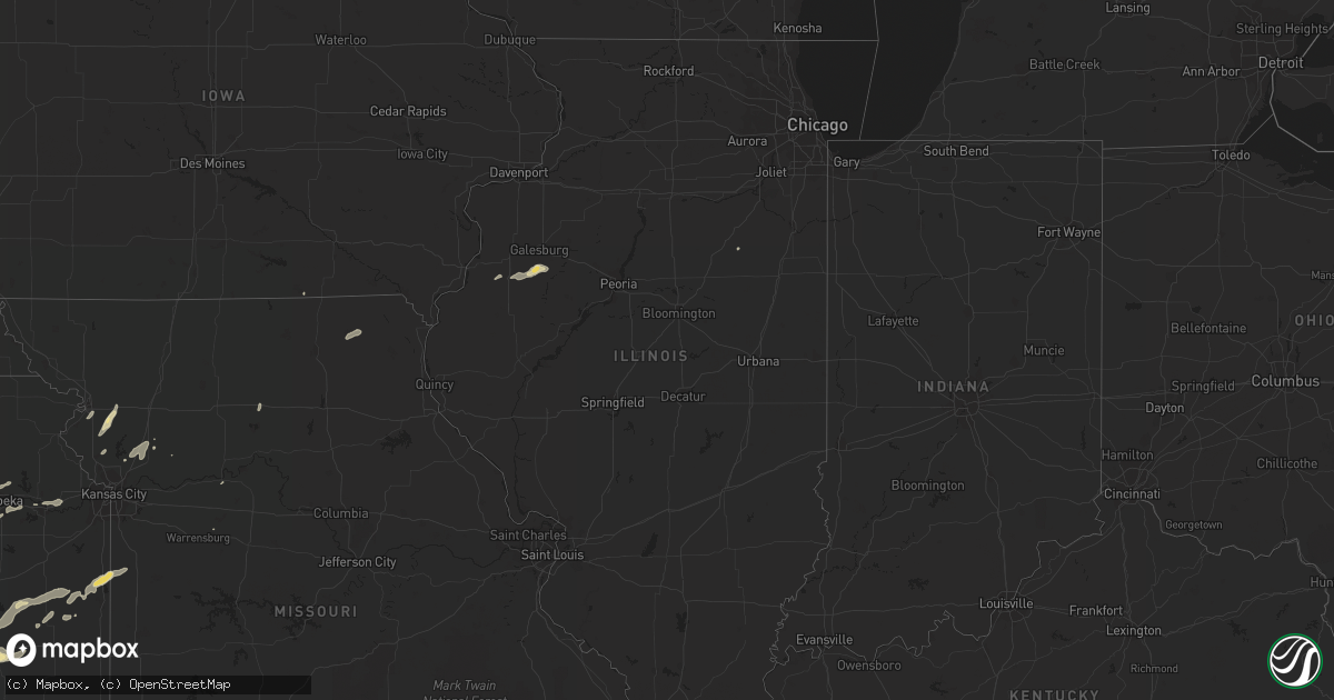 Hail map in Illinois on October 5, 2016
