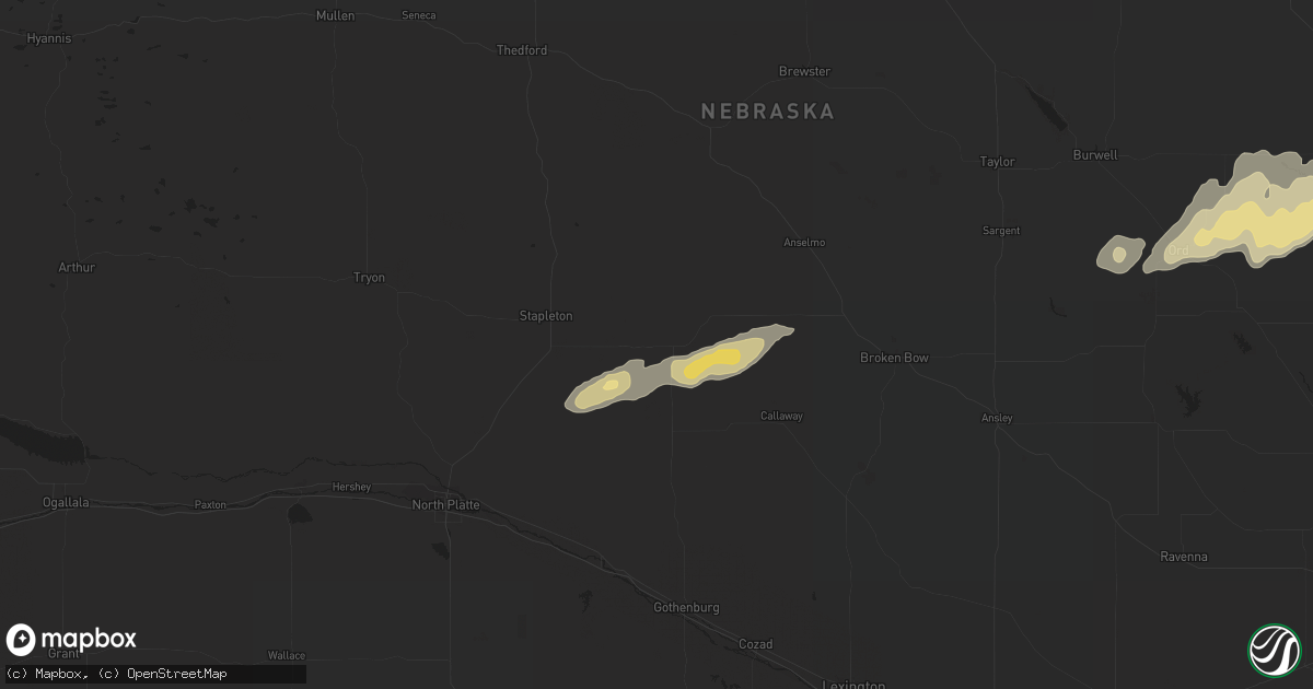 Hail map in Arnold, NE on October 5, 2017