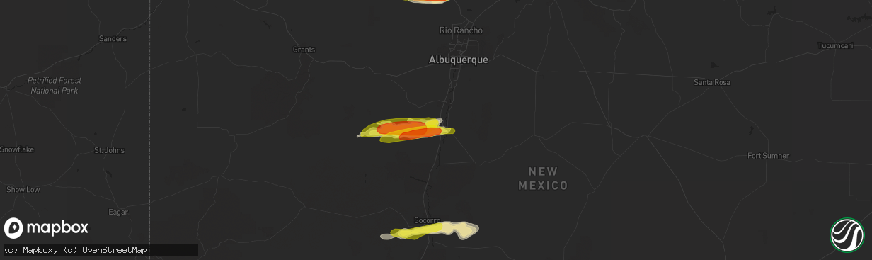 Hail map in Belen, NM on October 5, 2017