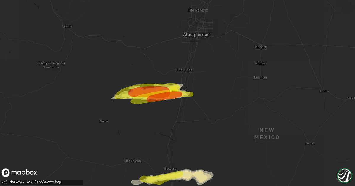 Hail map in Belen, NM on October 5, 2017