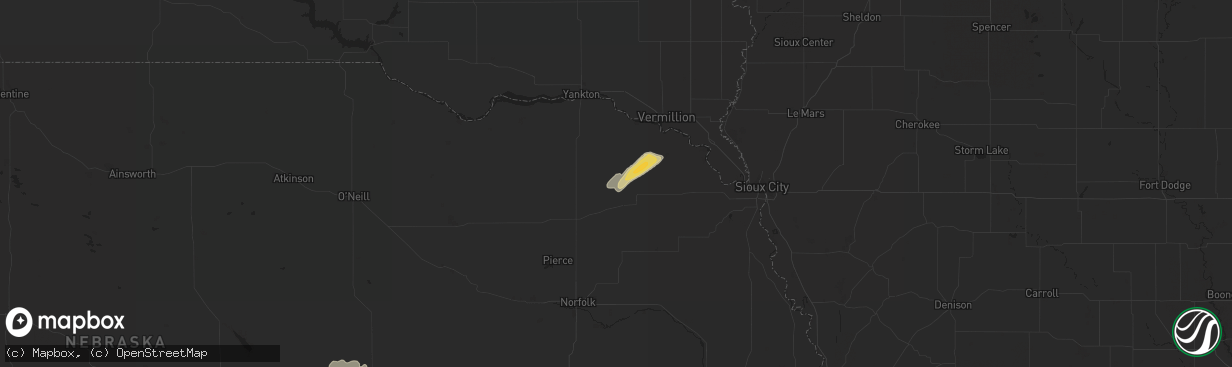 Hail map in Coleridge, NE on October 5, 2017