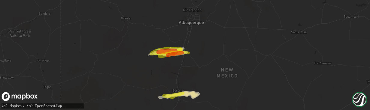 Hail map in Jarales, NM on October 5, 2017