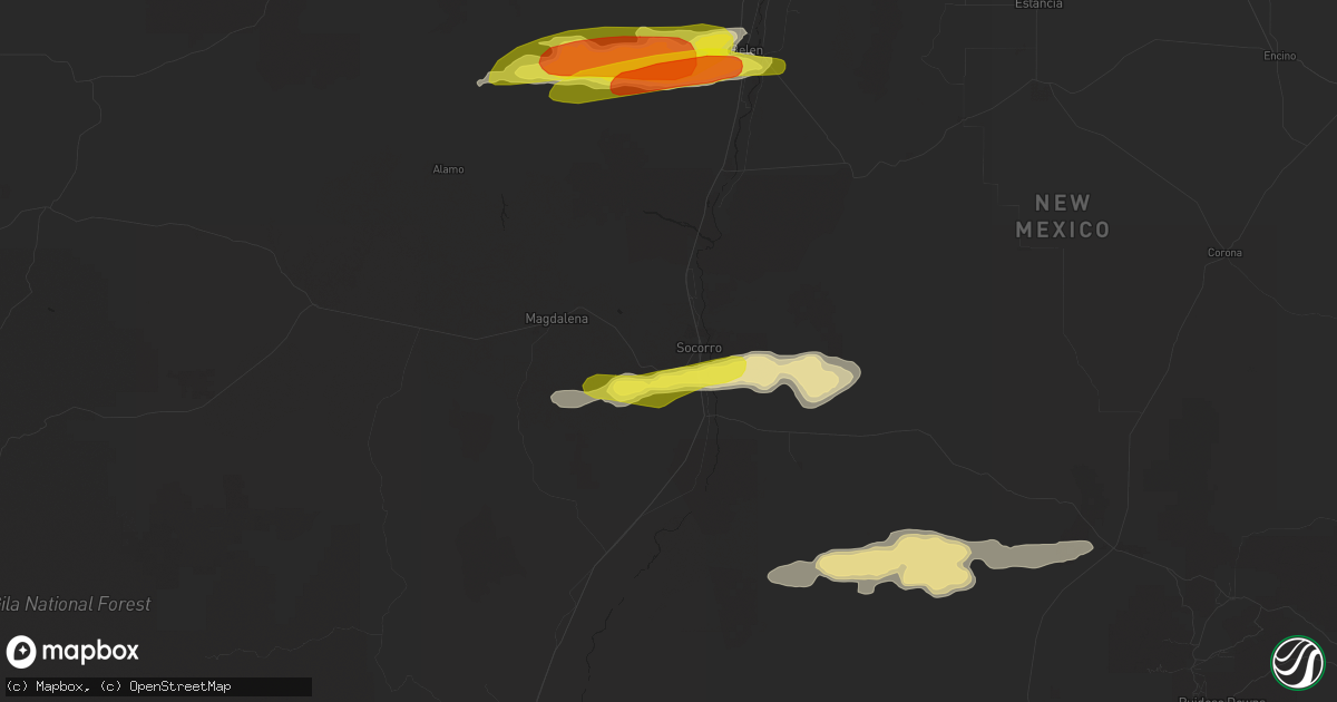 Hail map in Socorro, NM on October 5, 2017