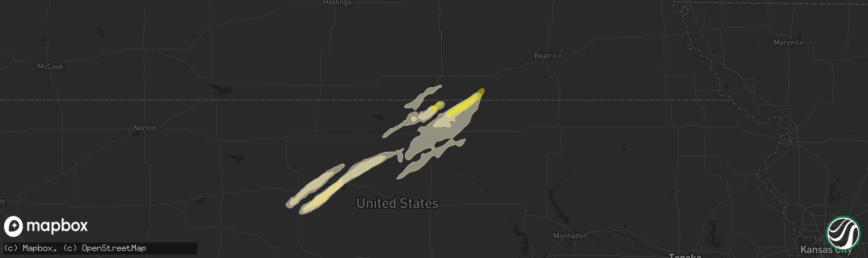 Hail map in Belleville, KS on October 5, 2018