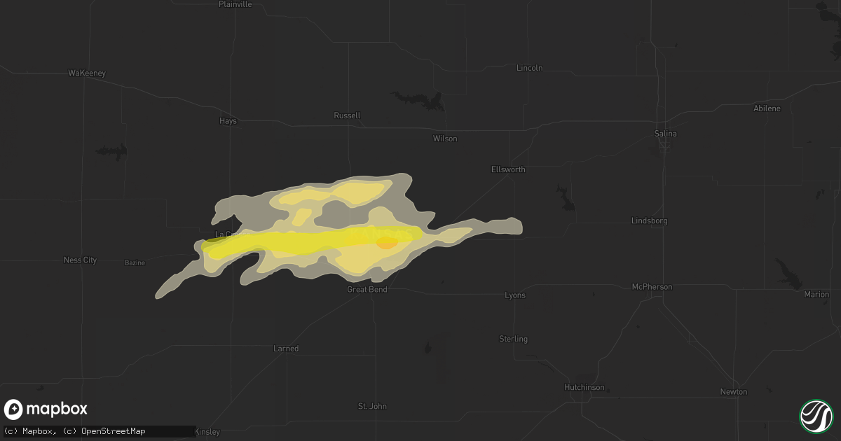 Hail map in Claflin, KS on October 5, 2018