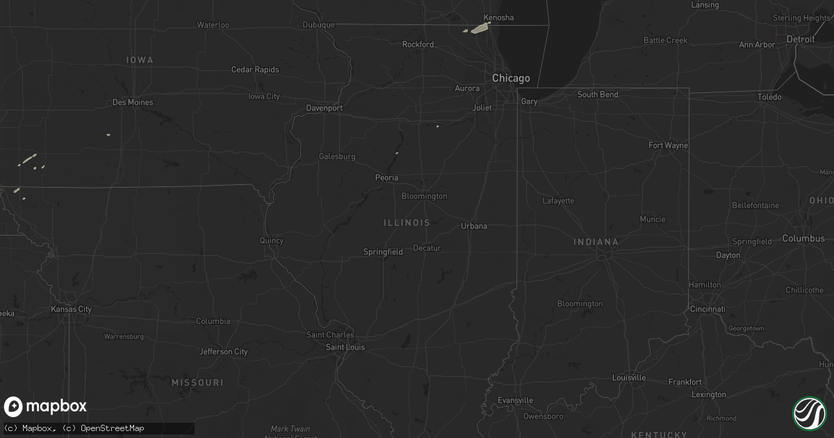 Hail map in Illinois on October 5, 2018