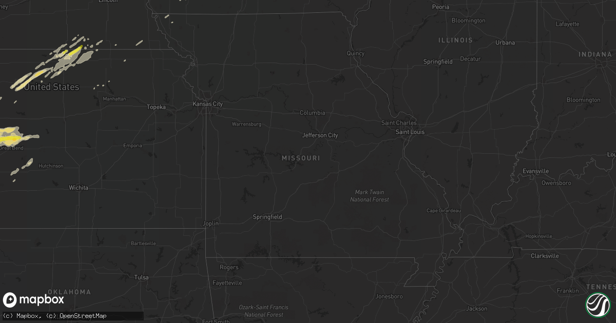 Hail map in Missouri on October 5, 2018