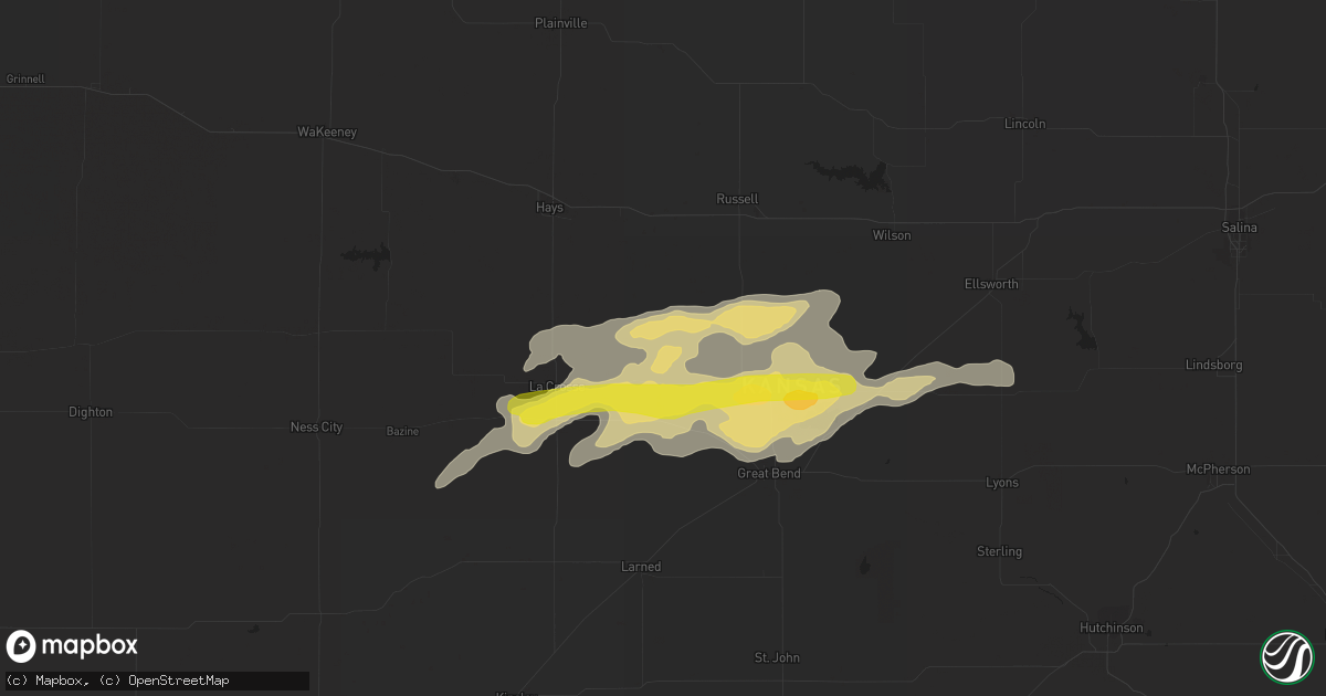 Hail map in Otis, KS on October 5, 2018
