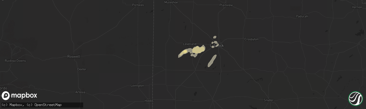 Hail map in Sundown, TX on October 5, 2018