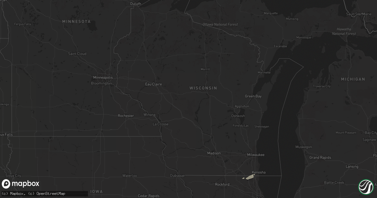 Hail map in Wisconsin on October 5, 2018