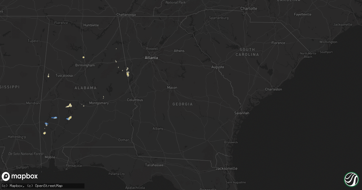 Hail map in Georgia on October 5, 2019