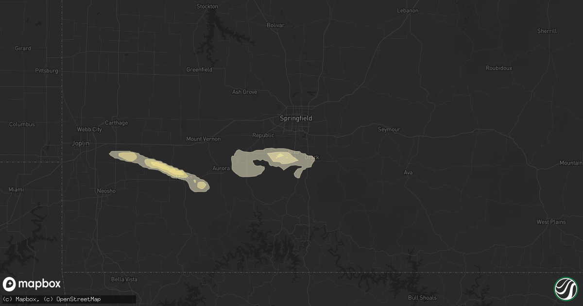 Hail map in Nixa, MO on October 5, 2019