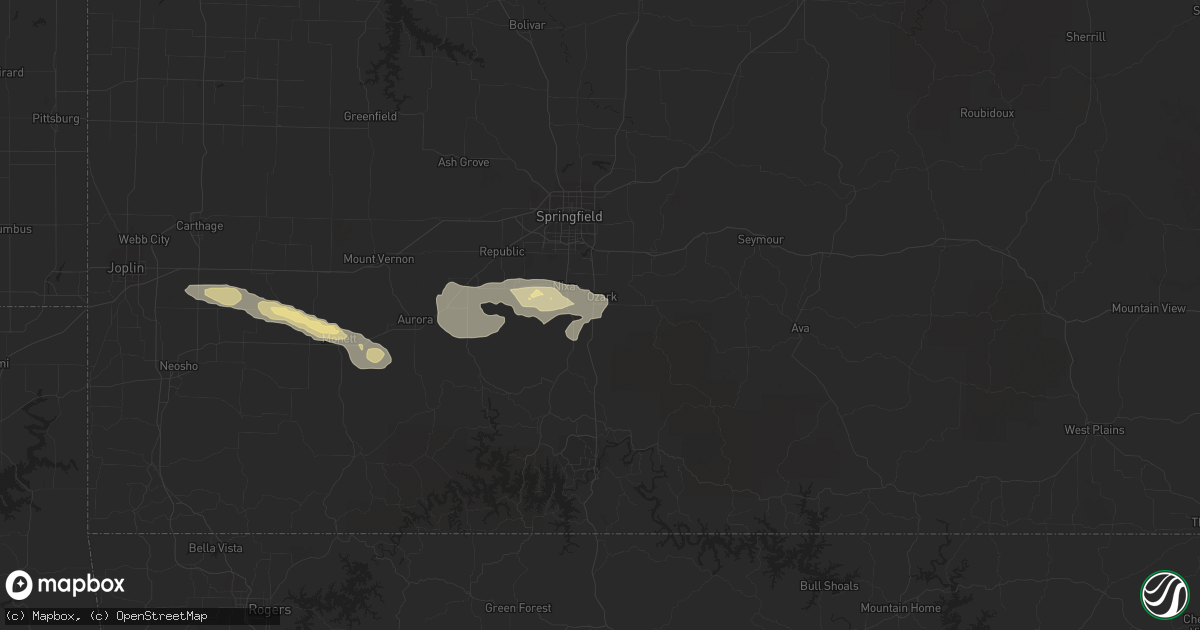 Hail map in Ozark, MO on October 5, 2019