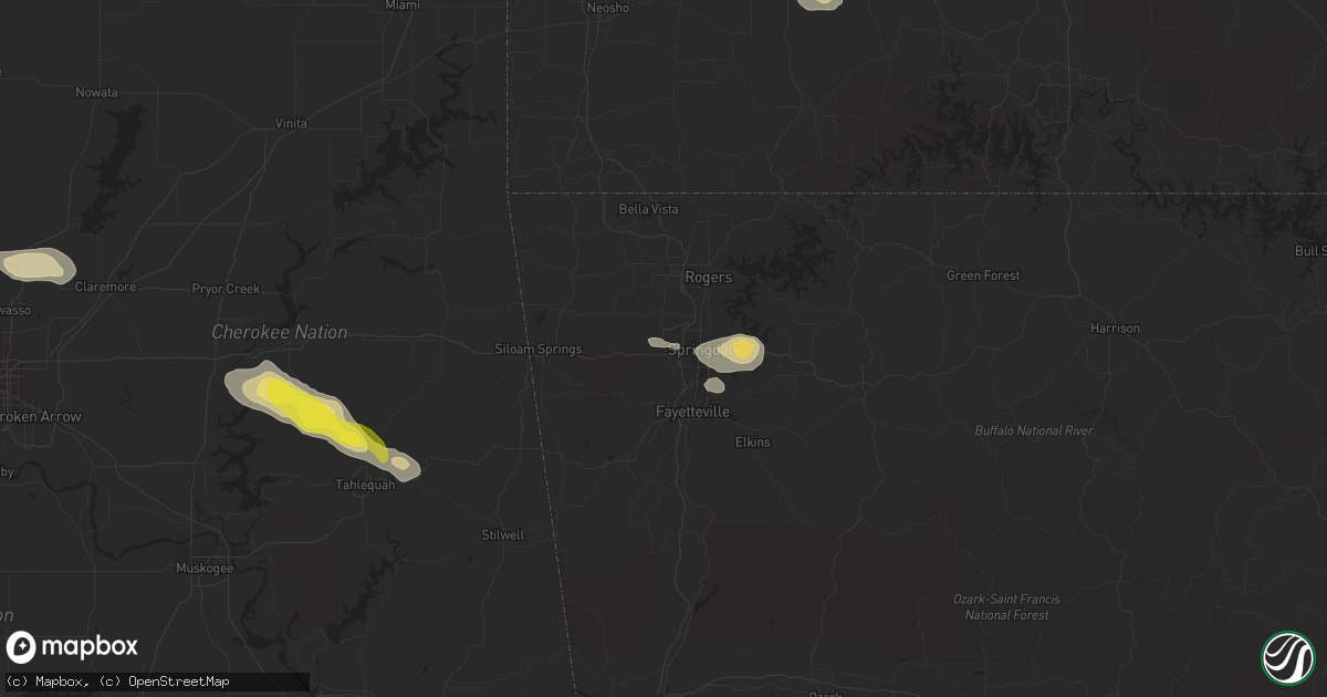 Hail map in Springdale, AR on October 5, 2019