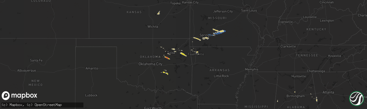 Hail map on October 5, 2019