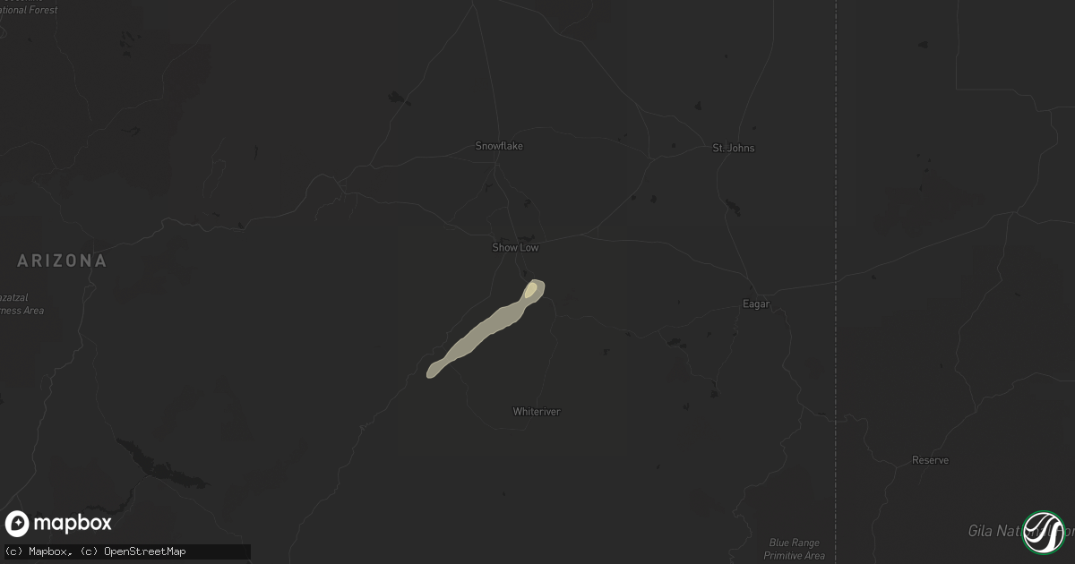 Hail map in Lakeside, AZ on October 5, 2021
