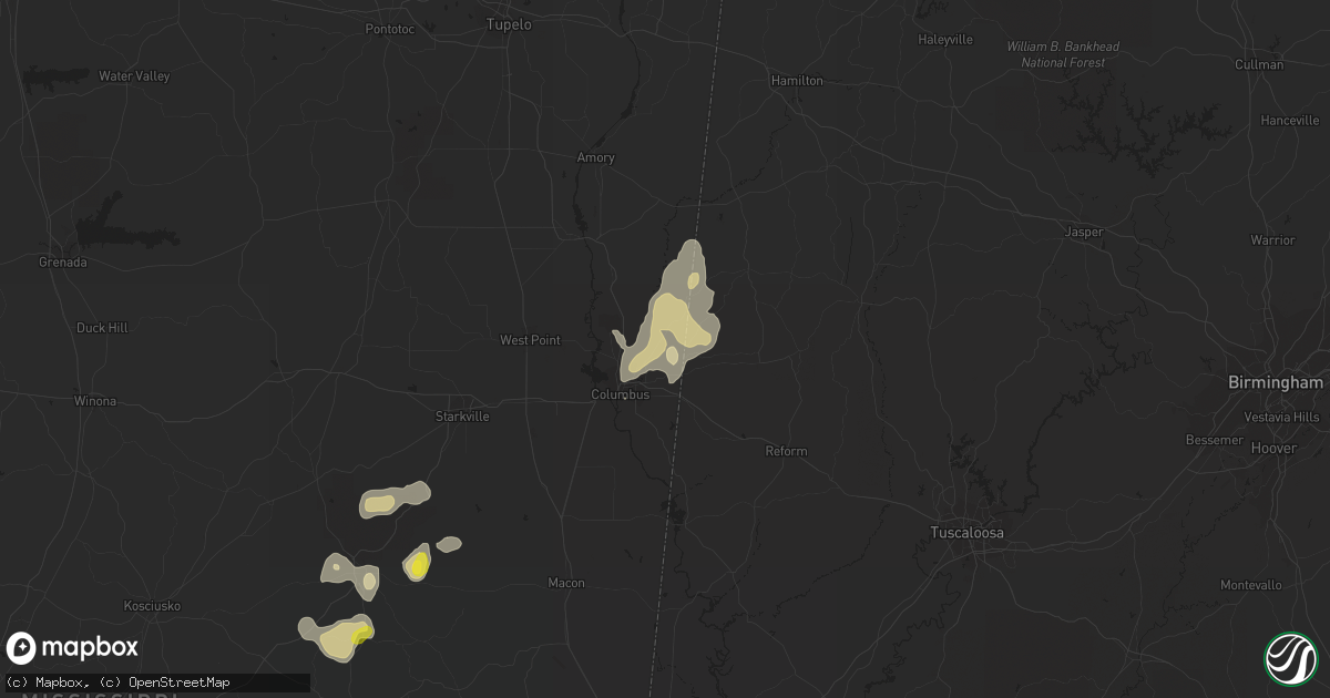 Hail map in Steens, MS on October 5, 2021