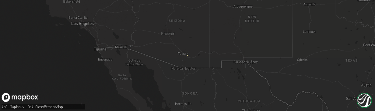 Hail map in Arizona on October 5, 2022