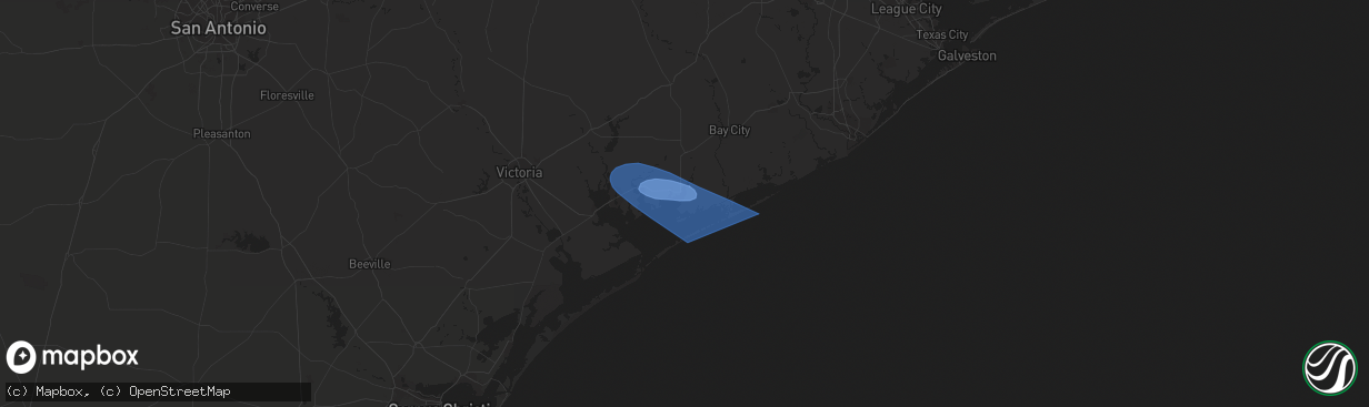 Hail map in Matagorda, TX on October 5, 2023