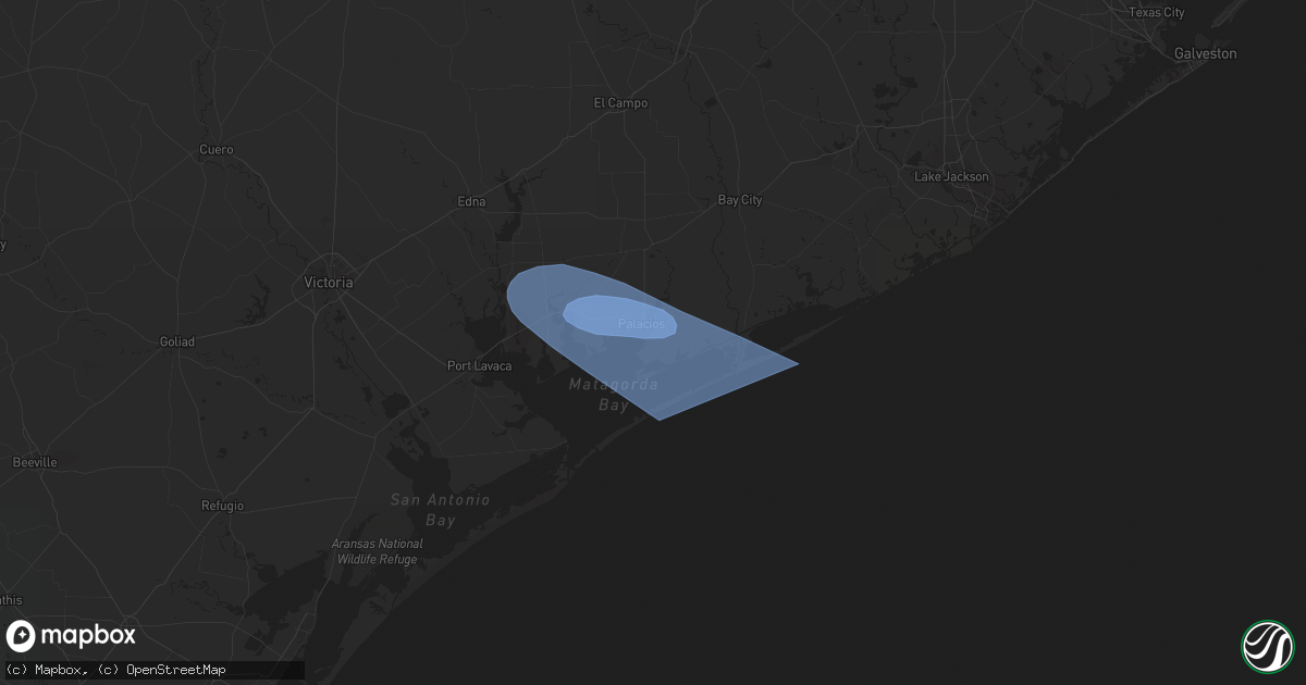 Hail map in Matagorda, TX on October 5, 2023