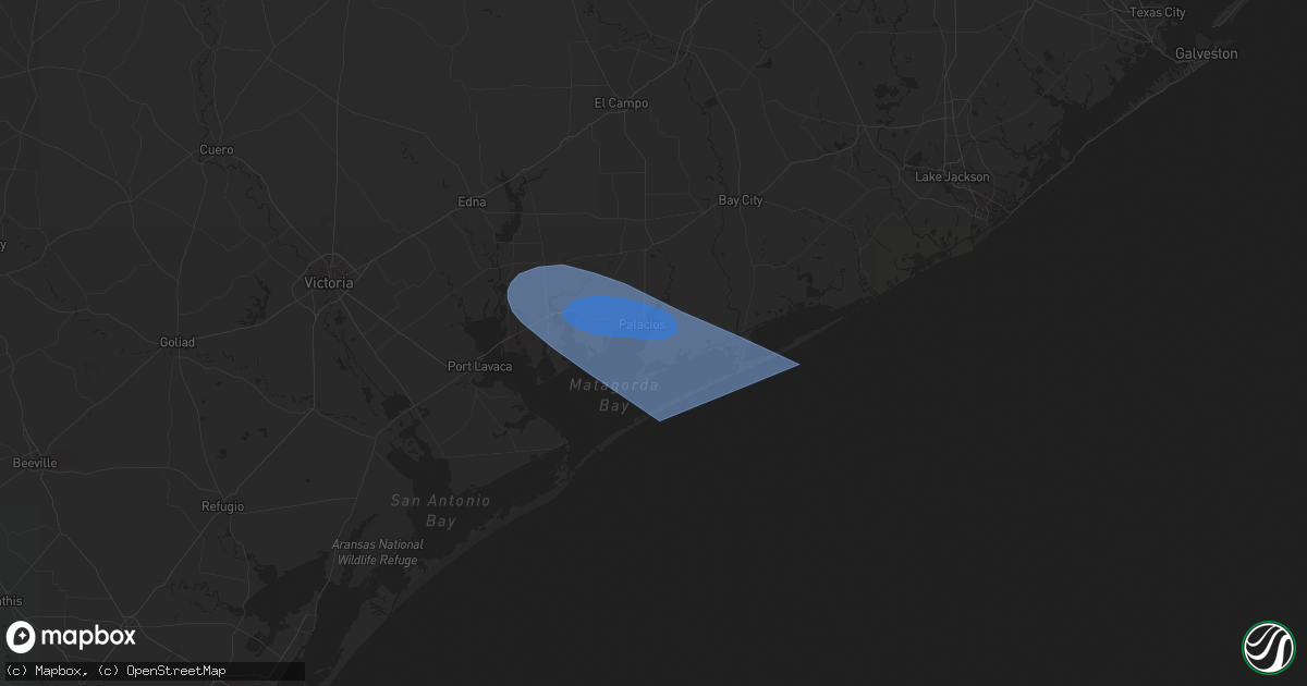 Hail map in Port Lavaca, TX on October 5, 2023