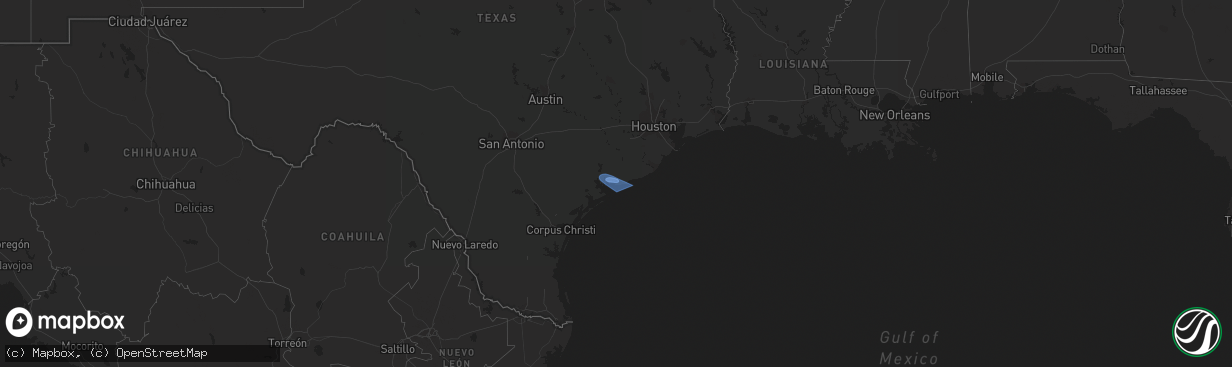 Hail map in Texas on October 5, 2023