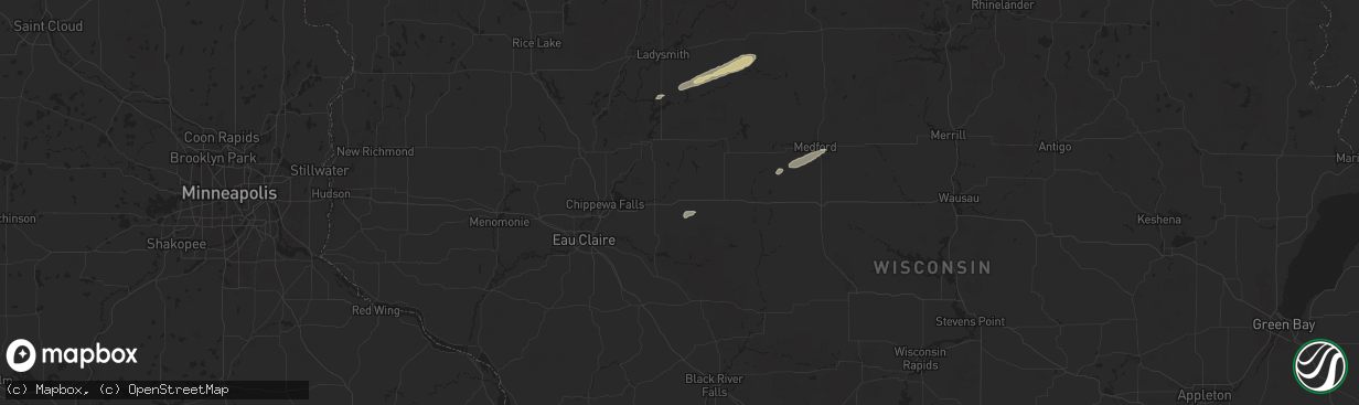 Hail map in Boyd, WI on October 5, 2024