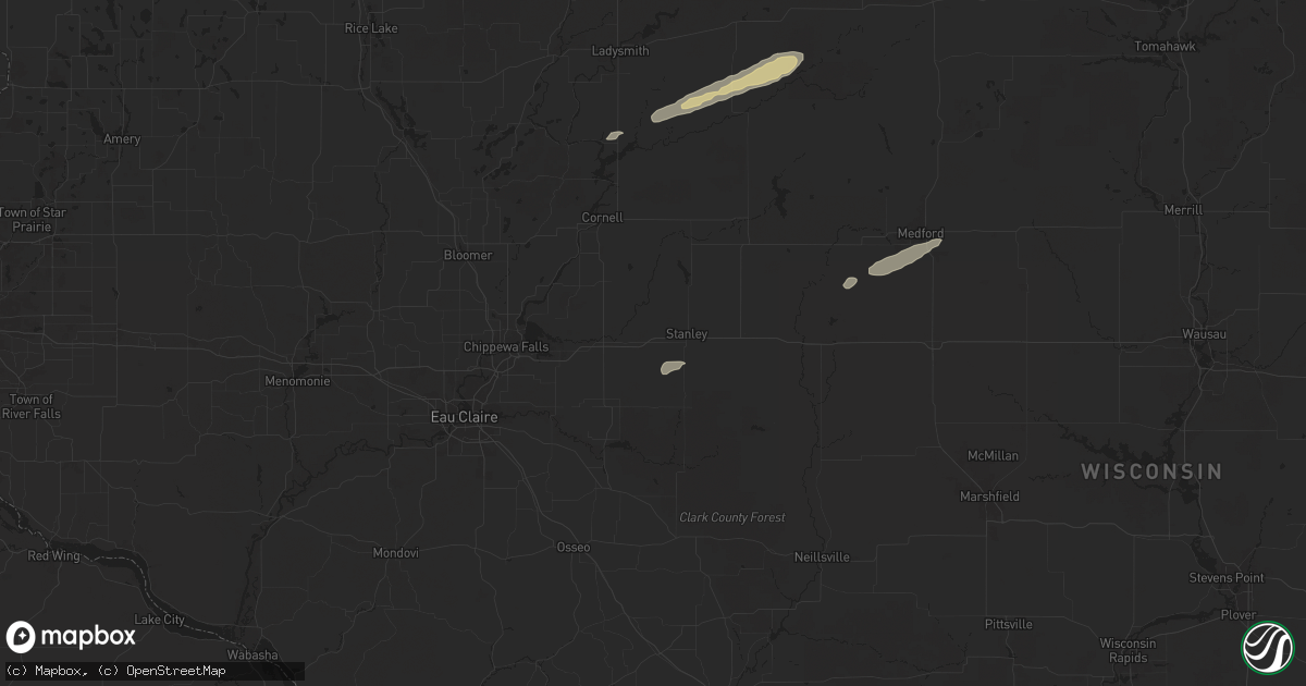 Hail map in Boyd, WI on October 5, 2024