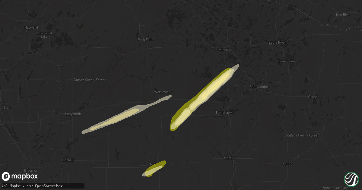 Hail map in Brantwood, WI on October 5, 2024