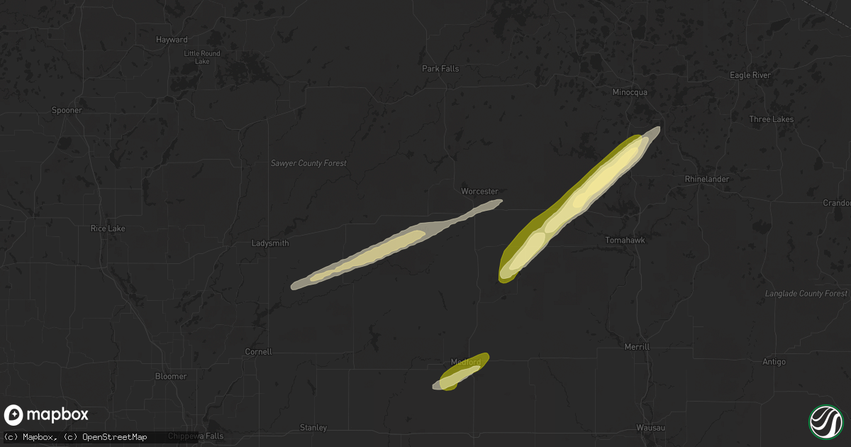 Hail map in Catawba, WI on October 5, 2024