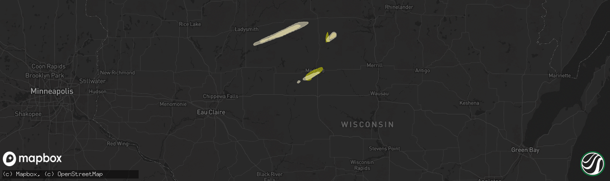 Hail map in Curtiss, WI on October 5, 2024