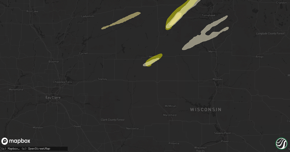 Hail map in Curtiss, WI on October 5, 2024