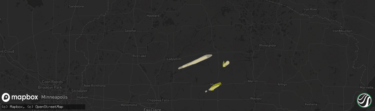 Hail map in Glen Flora, WI on October 5, 2024