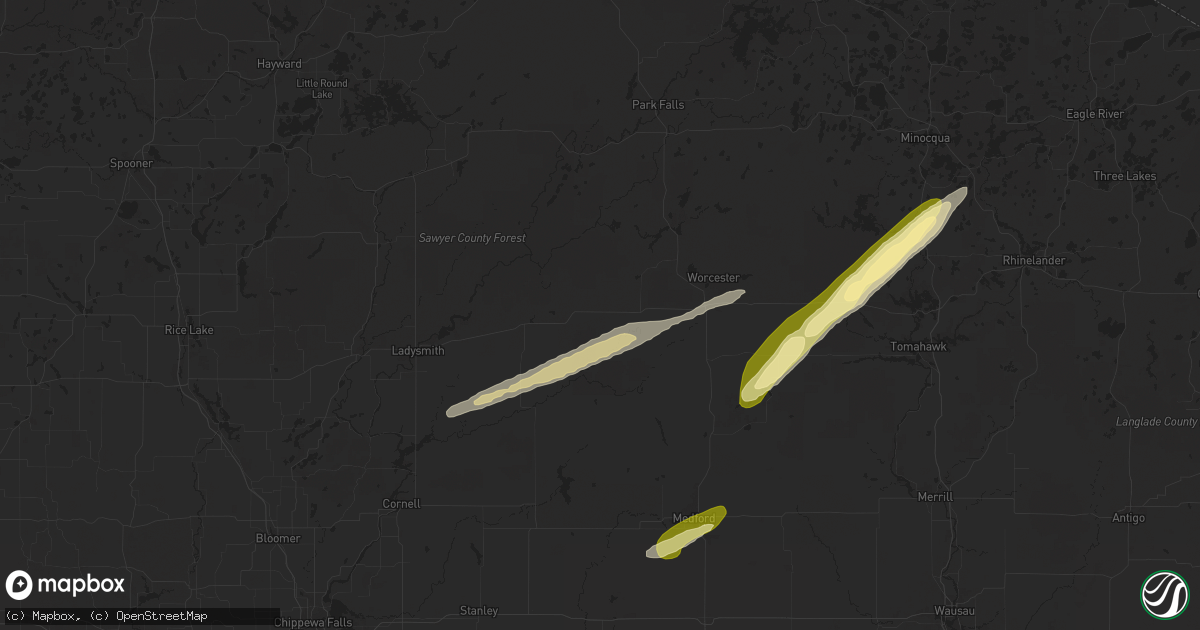 Hail map in Kennan, WI on October 5, 2024