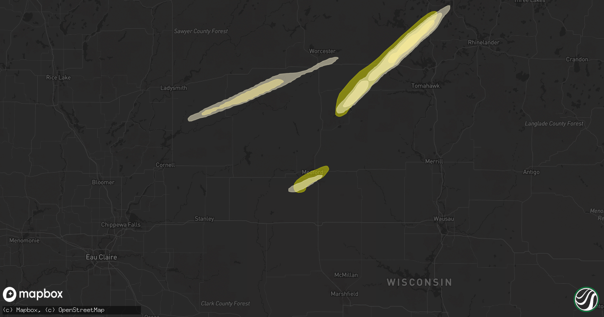 Hail map in Medford, WI on October 5, 2024