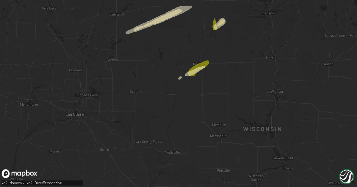 Hail map in Owen, WI on October 5, 2024